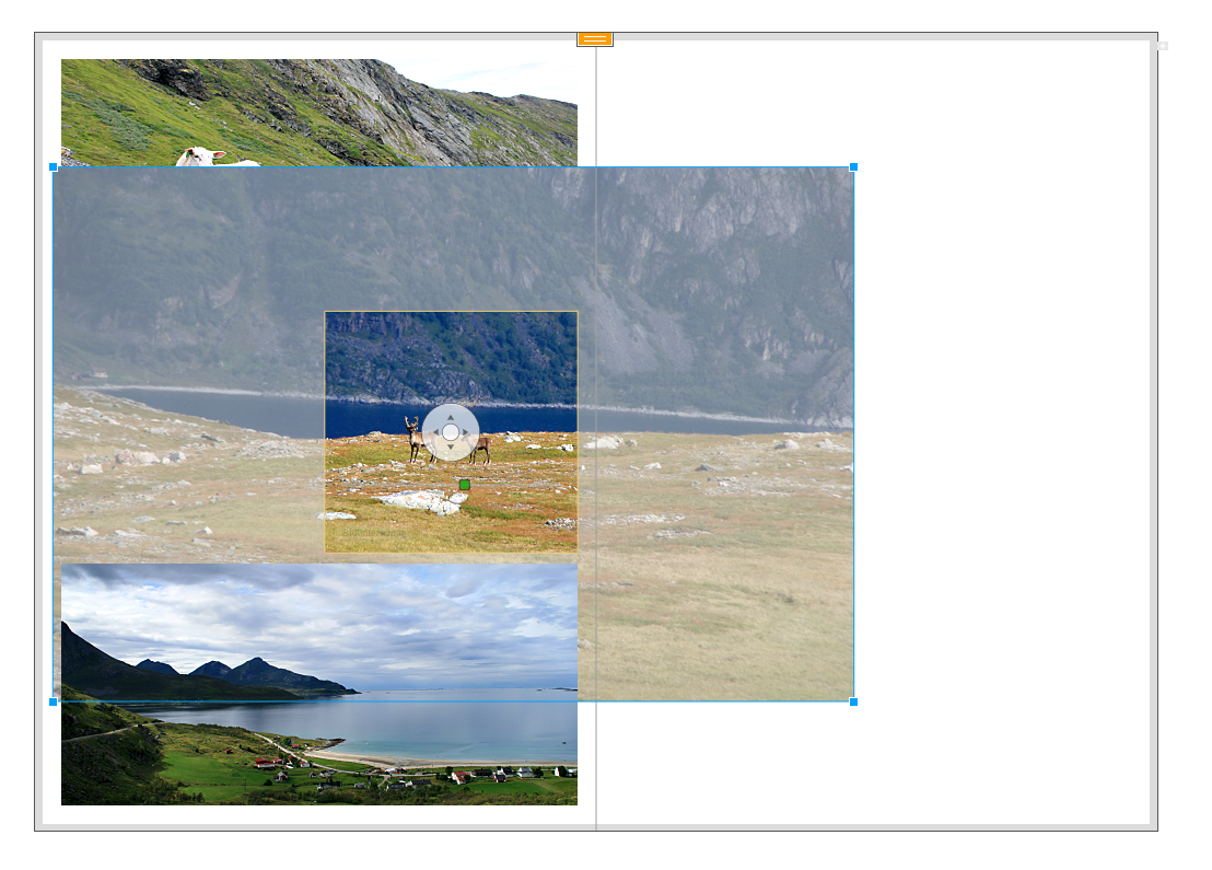 Fotos lassen sich in der Designer 3 Software von fotobuch.de individuell verschieben und übereinander legen.